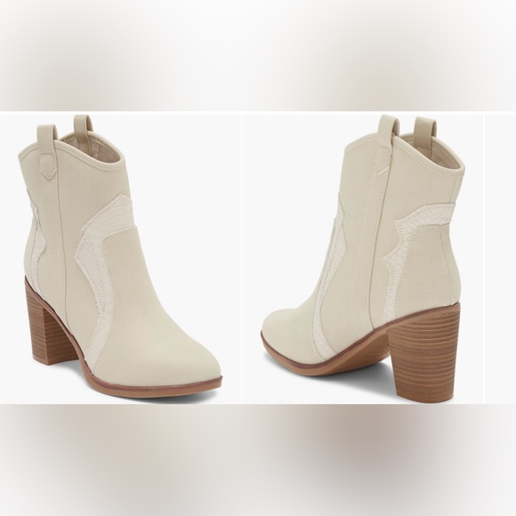 MIA Cowboy Bootie Heel Boots Off White Cream 7 NWT - Picture 2 of 11